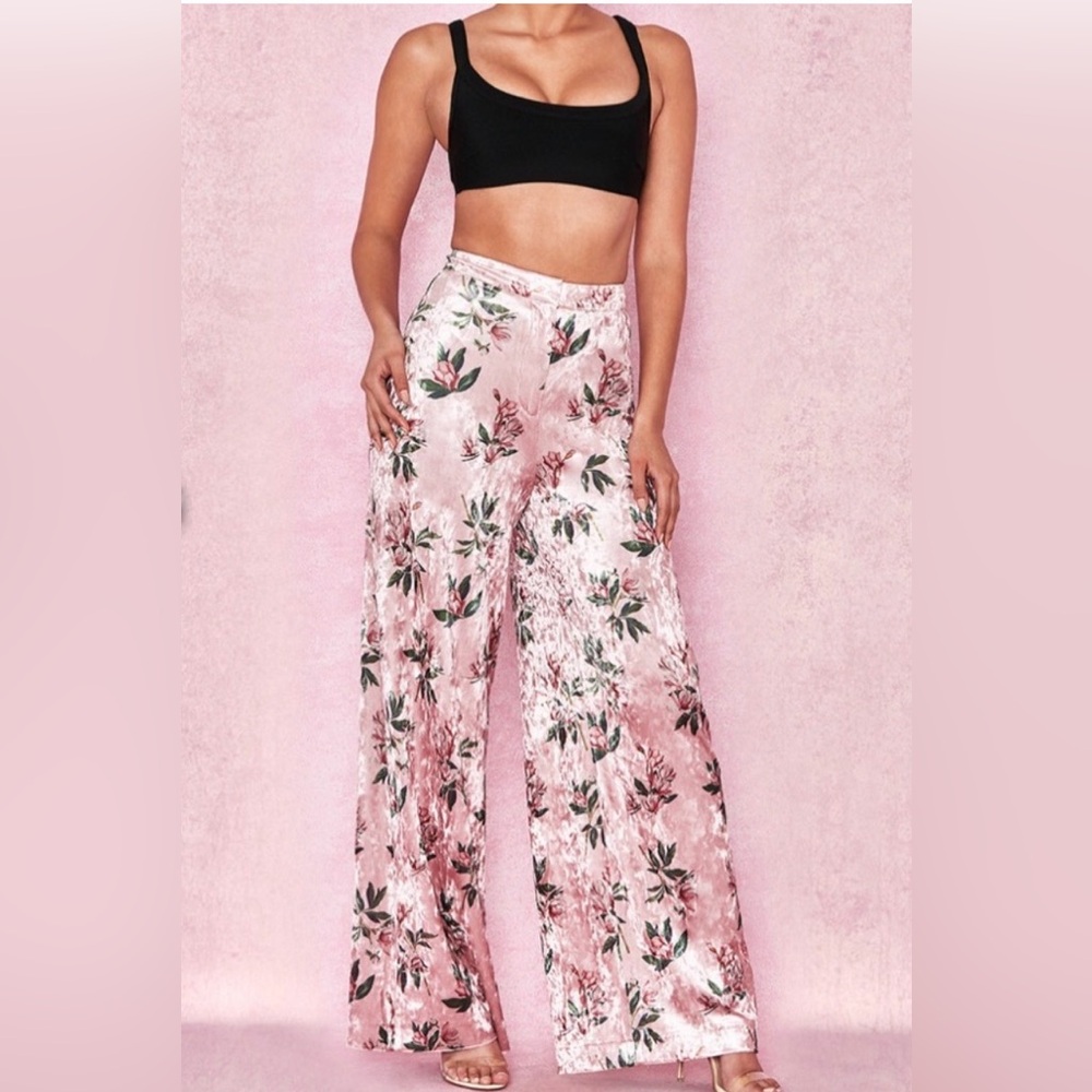 House of CB velvet floral pants
